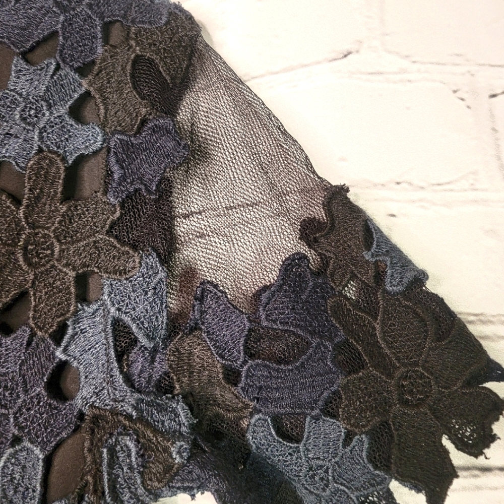 Elie Tahari Ophelia black navy Lace Dress- Sz 10 Like New - Picture 6 of 13